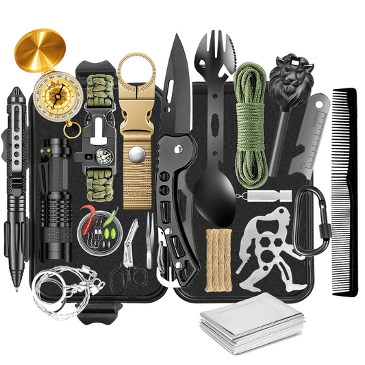 Survival Kit 35 in 1,Emergency Survival Gear and Equipment, Fishing Hunting Birthday for Men, Camping Accessories, Cool Gadget, Camping Essentials